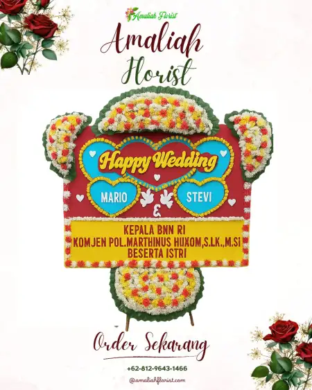 Papan Bunga Pernikahan Antapan